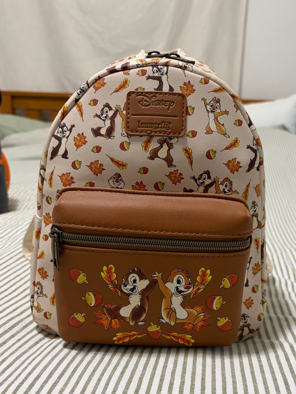 Disney Loungefly Tan & Brown Chip 'n' Dale Backpack